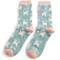 Miss Sparrow: Bambus Socken Damen Sleepy cats blau