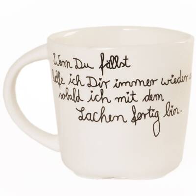 Schwester Tasse mit Spruch  Good old friends Familientasse