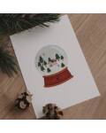 Eulenschnitt: Postkarte Snow Globe