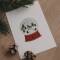 Eulenschnitt: Postkarte Snow Globe