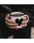 Eulenschnitt: Emaille Tasse Herz
