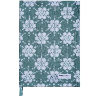 Krasilnikoff: Geschirrtuch Flowers grün 50x70cm