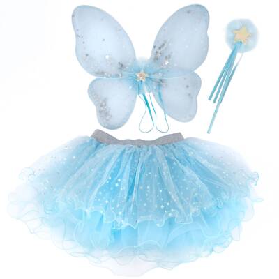 Kinderkostüm Elfe hellblau 3tlg. 4-6J. Great Pretenders