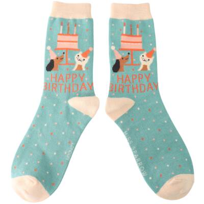 Miss Sparrow Bambus Socken Damen Birthday blau
