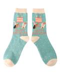 Miss Sparrow Bambus Socken Damen Birthday blau
