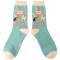 Miss Sparrow Bambus Socken Damen Birthday blau