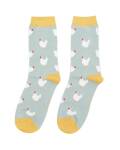 Miss Sparrow: Bambus Socken Damen Hühner helllblau