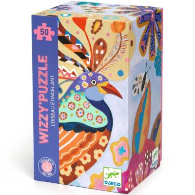 Djeco Puzzle mit Glitzer ab 5 Jahre 50Teile Vogel