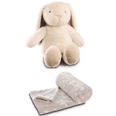 Kuscheltier mit Decke im Bauch Hase Nelly Biederlack