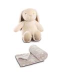 Kuscheltier mit Decke im Bauch Hase Nelly Biederlack