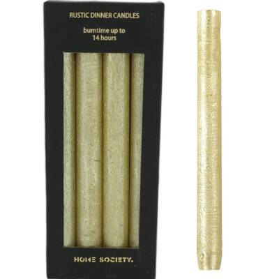 Stabkerze gold L Rustic D 2,3cm 24,5 cm hoch