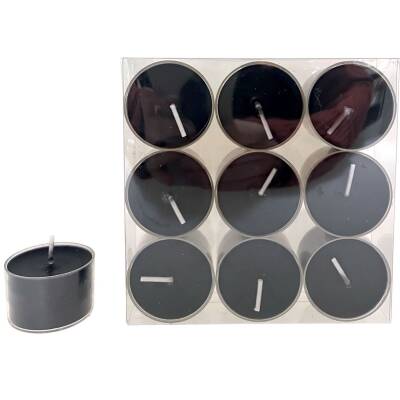Teelichter schwarz 9erSet Brenndauer 8 Stunden