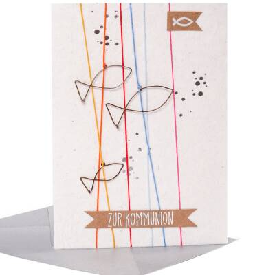 Glückwunschkarte zur Kommunion Fische