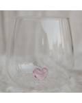 Eulenschnitt: Trinkglas Herzfigur rosa