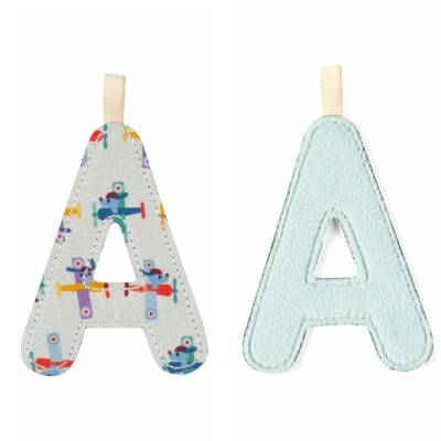Stoffbuchstaben zum Aufhängen nachtleuchtend A blau