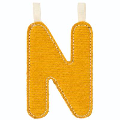 Stoffbuchstaben zum Aufhängen nachtleuchtend N ocker