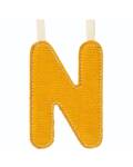 Stoffbuchstaben zum Aufhängen nachtleuchtend N ocker