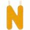 Stoffbuchstaben zum Aufhängen nachtleuchtend N ocker