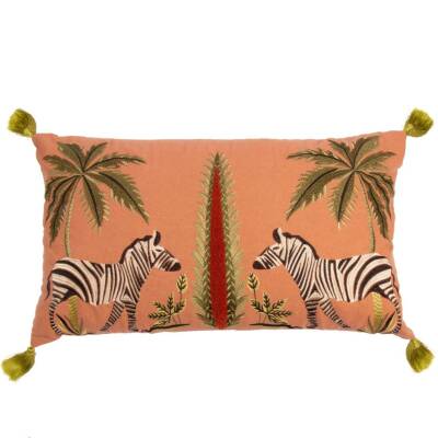 Besticktes Kissen Zebra 35x60cm von Imbarro