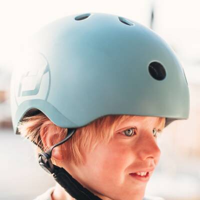 Scoot and Ride Helm S 51-55cm steel blau