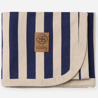 Cloby: UV Decke UPF50+ navy-‪sand Stripe