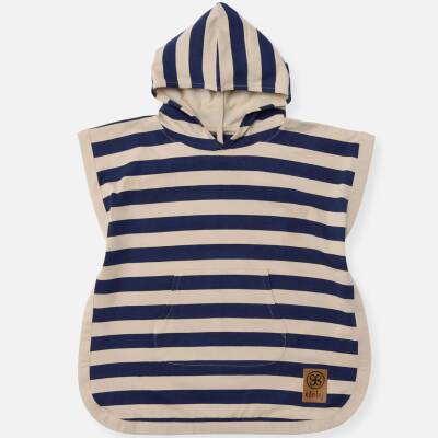 Cloby: Poncho mit UV-Schutz 50+ Navy-Sand Stripe