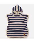 Cloby: Poncho mit UV-Schutz 50+ Navy-Sand Stripe