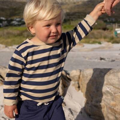 Cloby: UV Longsleeve Baby UVP50+ Navy Stripe 12-18 Mon.