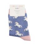 Miss Sparrow: Kinder Socken Bambus Einhorn denim 4-6 Jahre