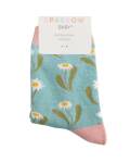 Miss Sparrow: Kinder Socken Bambus Daisies blau 4-6 Jahre