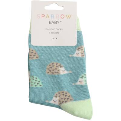 Miss Sparrow: Kinder Socken Bambus Igel blau 4-6 Jahre