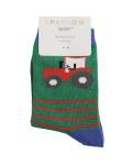 Miss Sparrow: Kinder Socken Bambus Traktor grün