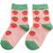 Miss Sparrow: Kinder Socken Bambus Erdbeeren rosa 4-6 Jahre