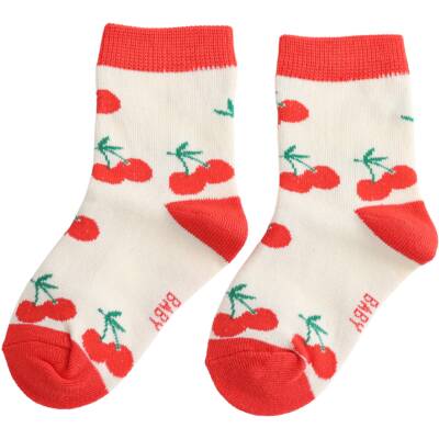 Miss Sparrow: Kinder Socken Bambus Kirschen creme