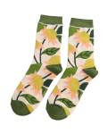 Miss Sparrow: Bambus Socken Sonnenhut Blumen creme