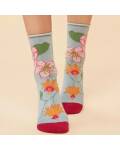 Powder: Socken Damen Bambus Tropical Flora Ice