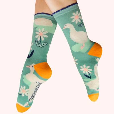 Powder: Socken Damen Bambus Daisy Ducks