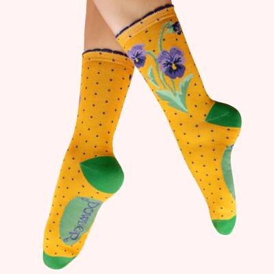 Powder: Socken Damen Bambus Perfect Pansies