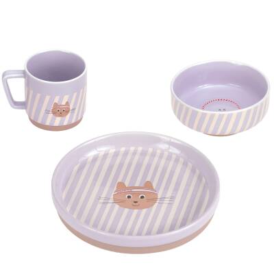 Lässig: Kindergeschirr Set Porzellan Tiny Team Cat