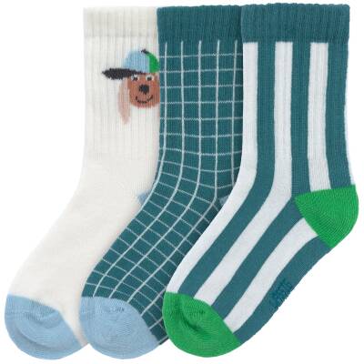 Lässig: Kinder Socken Tennis 3erPack GOTS Dog