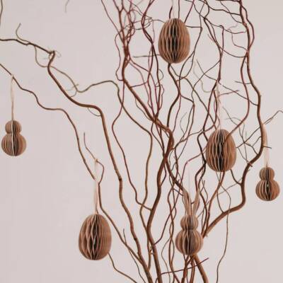 Eulenschnitt: Papieranhänger Ostern natur 6erSet