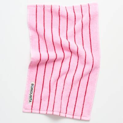 Bongusta: Gästehandtuch 30x50cm rosa-rot gestreift