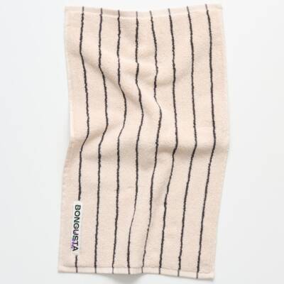 Bongusta: Gästehandtuch 30x50cm creme-ink gestreift