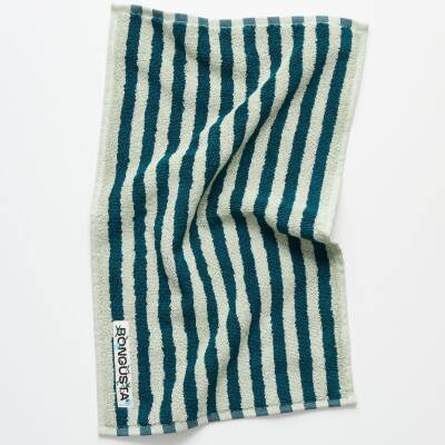 Bongusta: Gästehandtuch 30x50cm grün-petrol gestreift