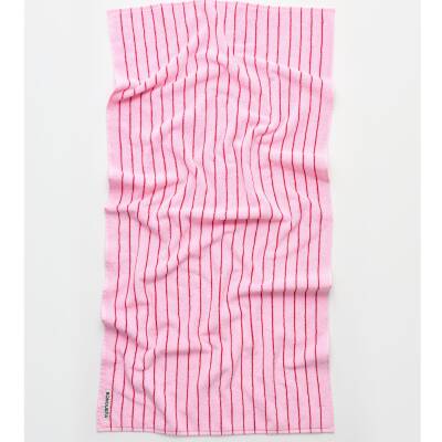 Bongusta: Badetuch 70x140cm Naram rosa-rot gestreift