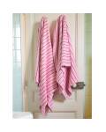 Bongusta: Badetuch 70x140cm Naram rosa-rot gestreift