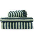 Bongusta: Badetuch 70x140cm Naram grün-petrol gestreift