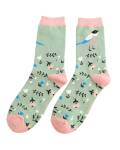 Miss Sparrow: Bambus Socken Sweet Birdie green