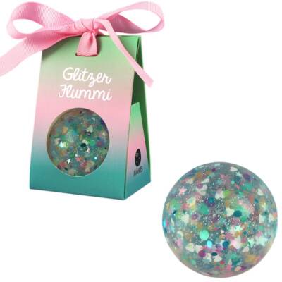 Flummi Glitzer Konfetti-Herzen pastell Ø 49mm Ava&Yves