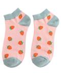 Miss Sparrow: Sneaker Socken Bambus Erdbeeren rosa